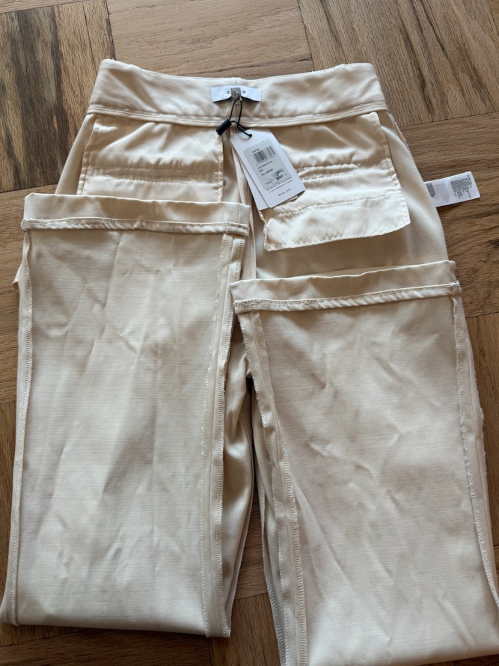 NWT REISS Stretch-Wool Luna Flair Trousers - Ecru 0 - Picture 12 of 16